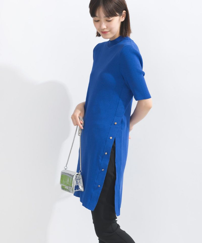 model：162cm　着用サイズ：M　ブルー