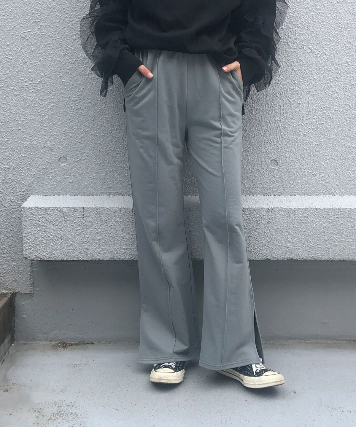 model：H164　着用サイズ：M　ブルーグレー