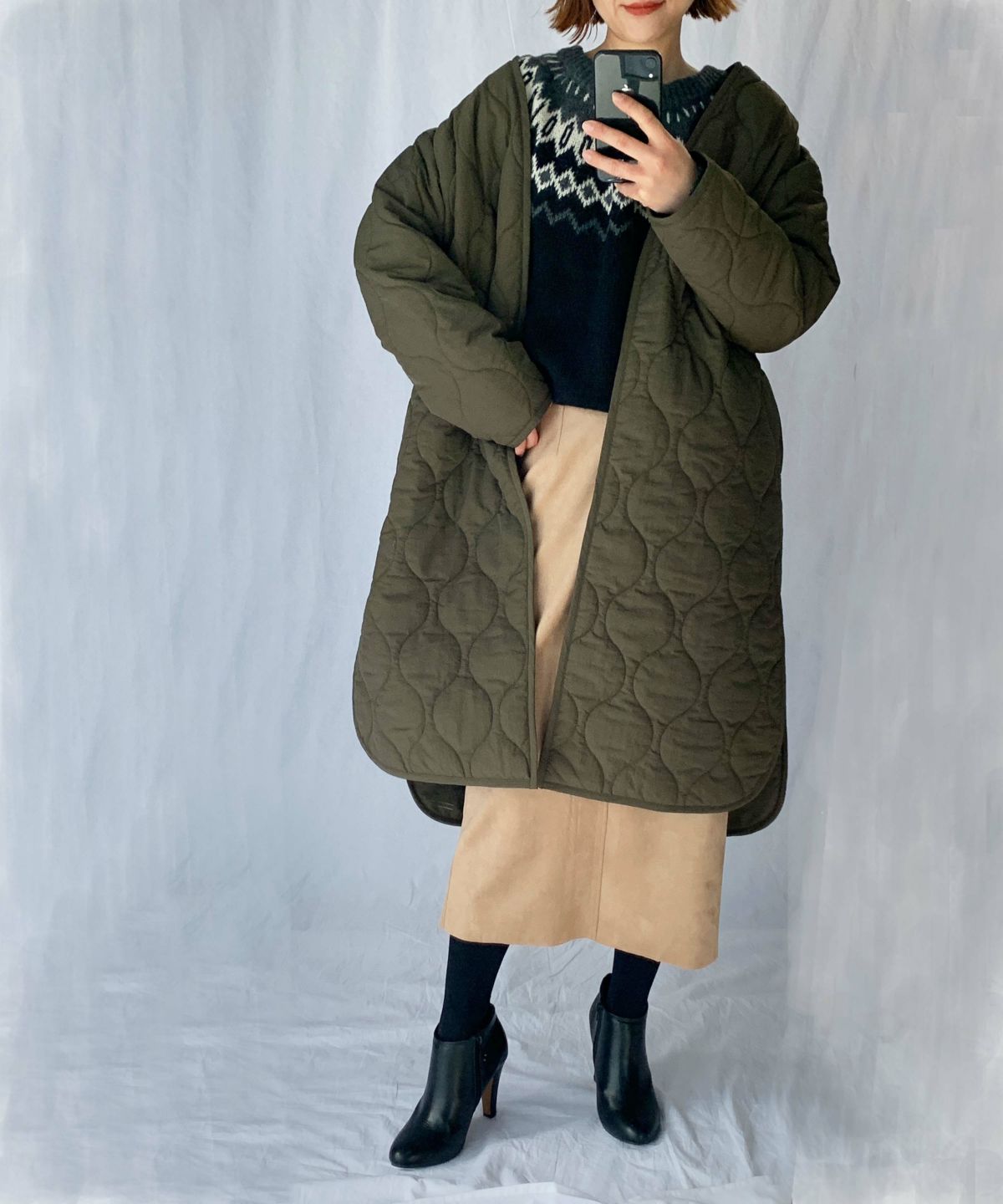 model：H164　着用サイズ：M　カーキ