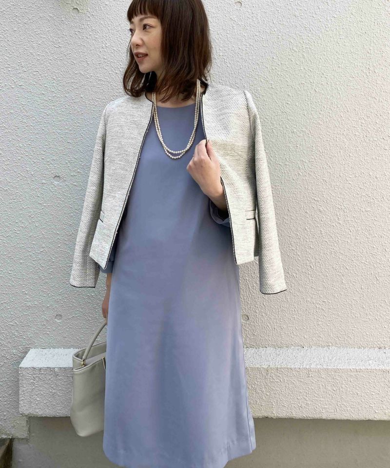 model：H163　着用サイズ：L　ネイビー　ショートジャケット合わせ