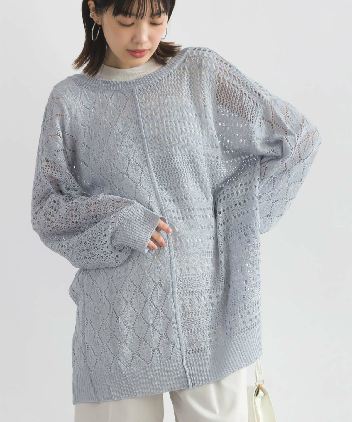 model：H162　着用サイズ：M　サックスブルー