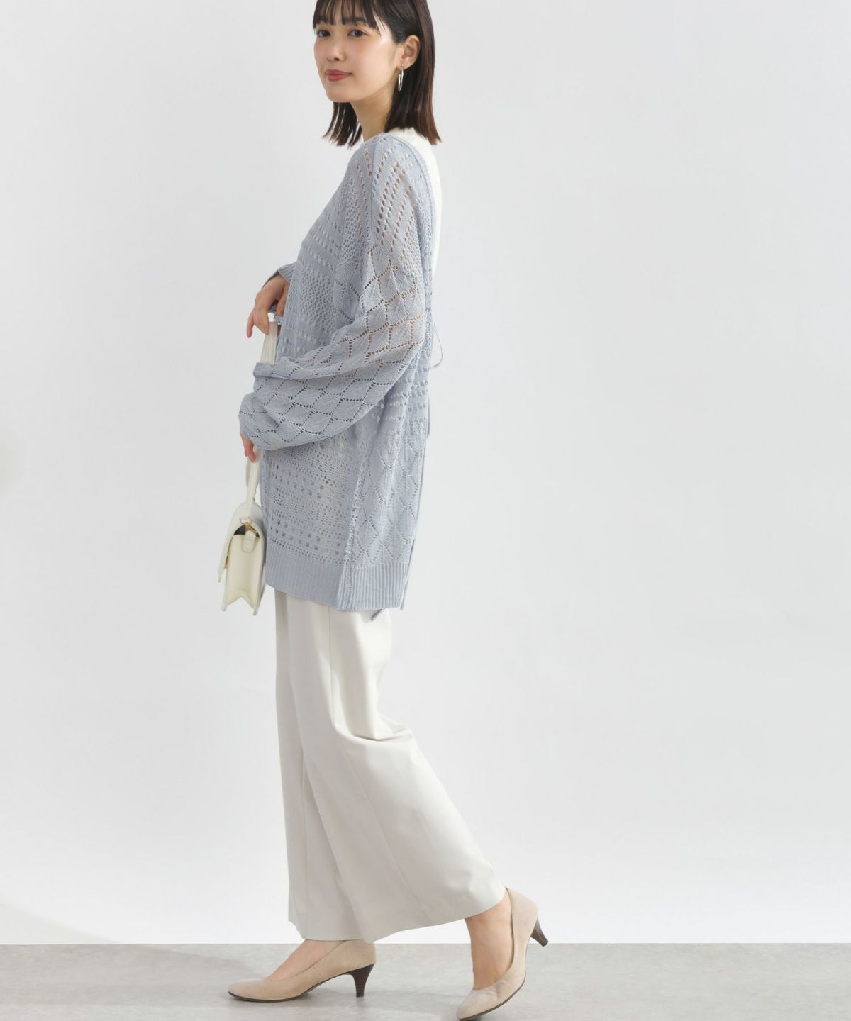 model：H162　着用サイズ：M　サックスブルー