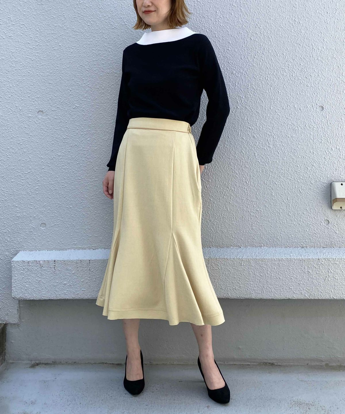 model：H164　着用サイズ：M　マスタード