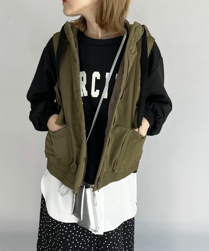 後ろフリルフード付中綿ベスト Piccin ピッチン 公式通販 後ろフリルフード付中綿ベスト Piccin ピッチン 公式通販