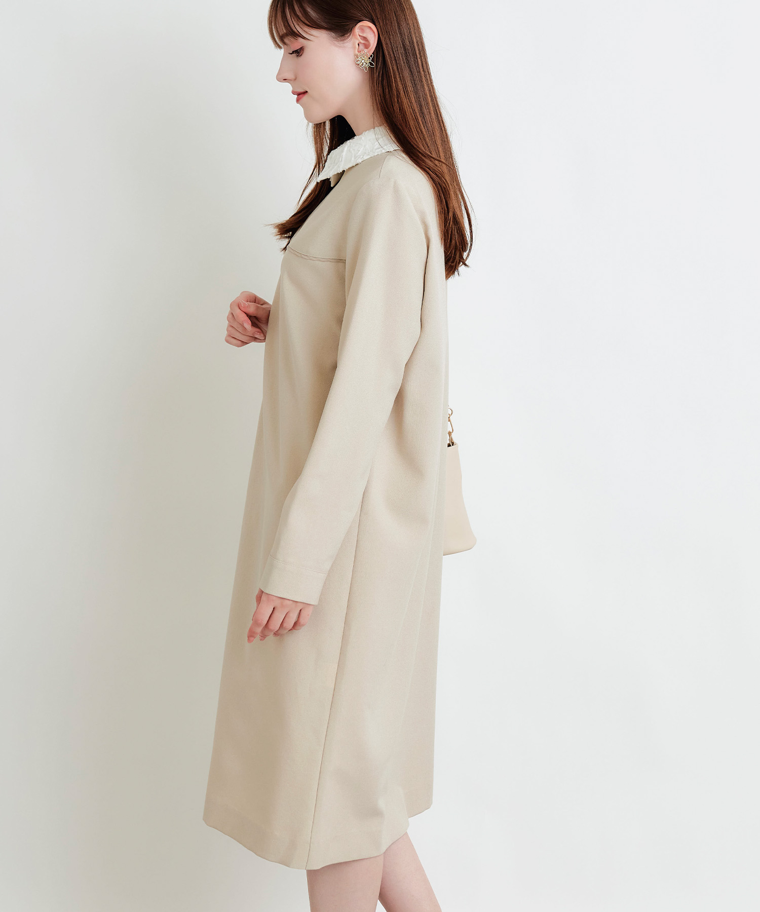model：H164　着用サイズ：M　ベージュ