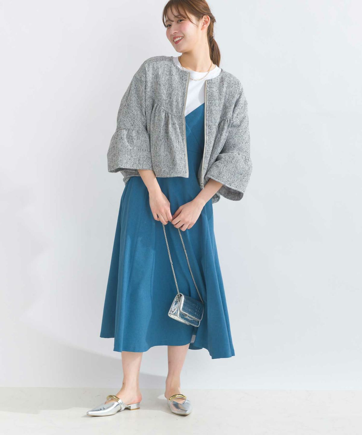 model：H165　着用サイズ：M　ブルー