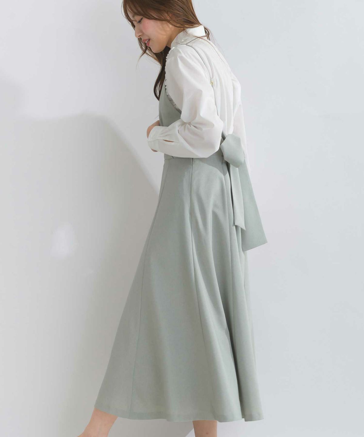 model：H165　着用サイズ：M　ライトグレー