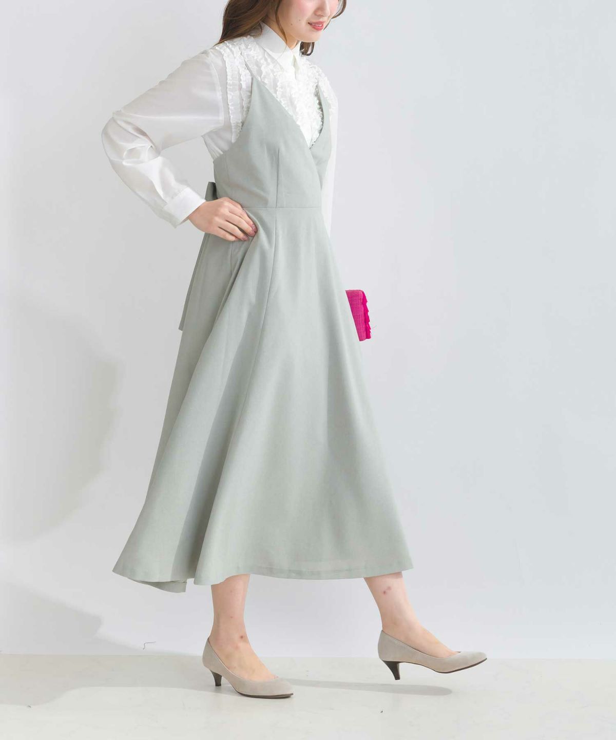 model：H165　着用サイズ：M　ライトグレー