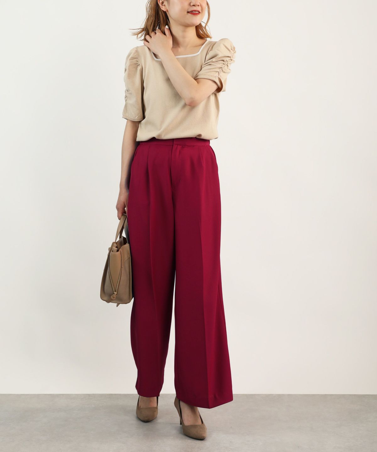 model：H164　着用サイズ：M　チェリーピンク