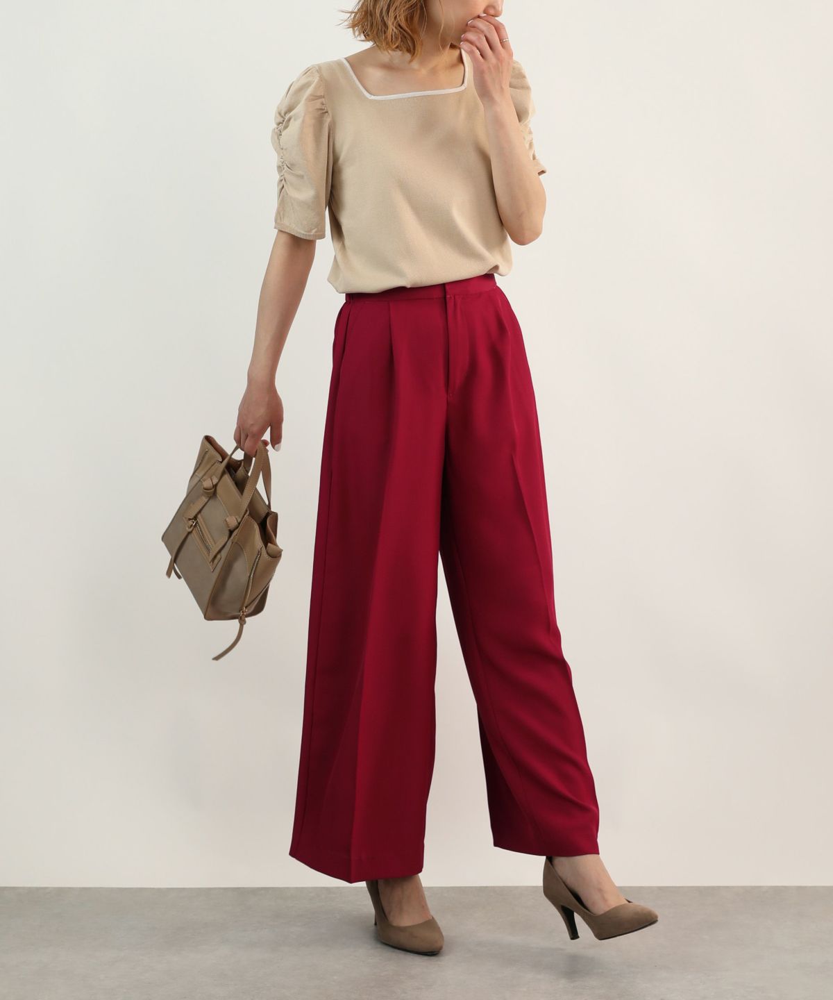 model：H164　着用サイズ：M　チェリーピンク