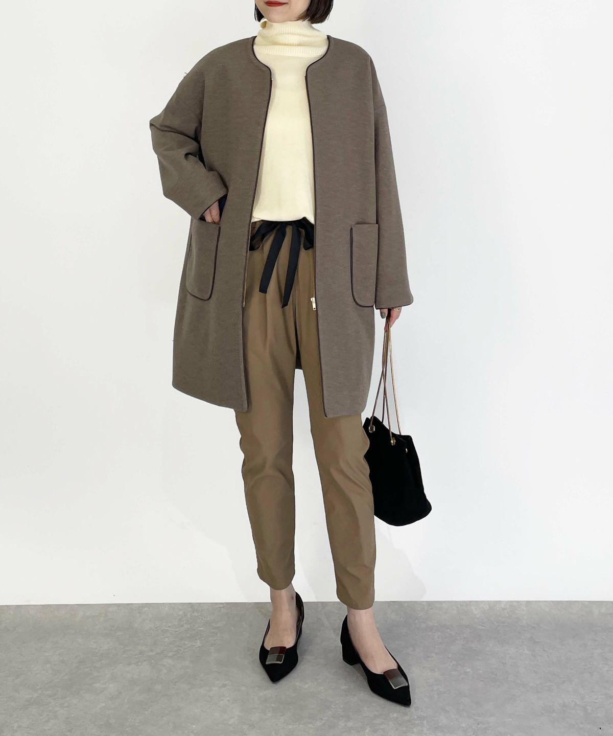 model：H164　着用サイズ：M　キャメル