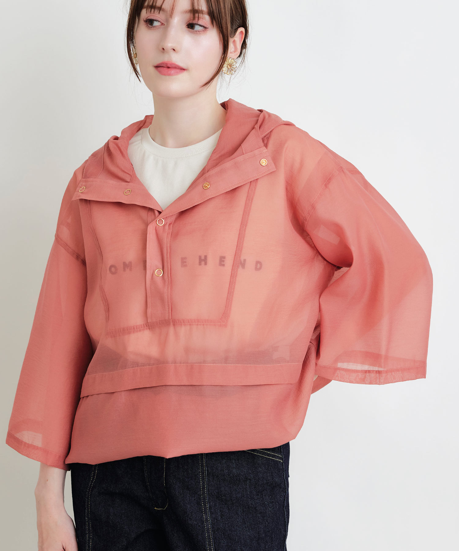 model：H164　着用サイズ：M　テラコッタ