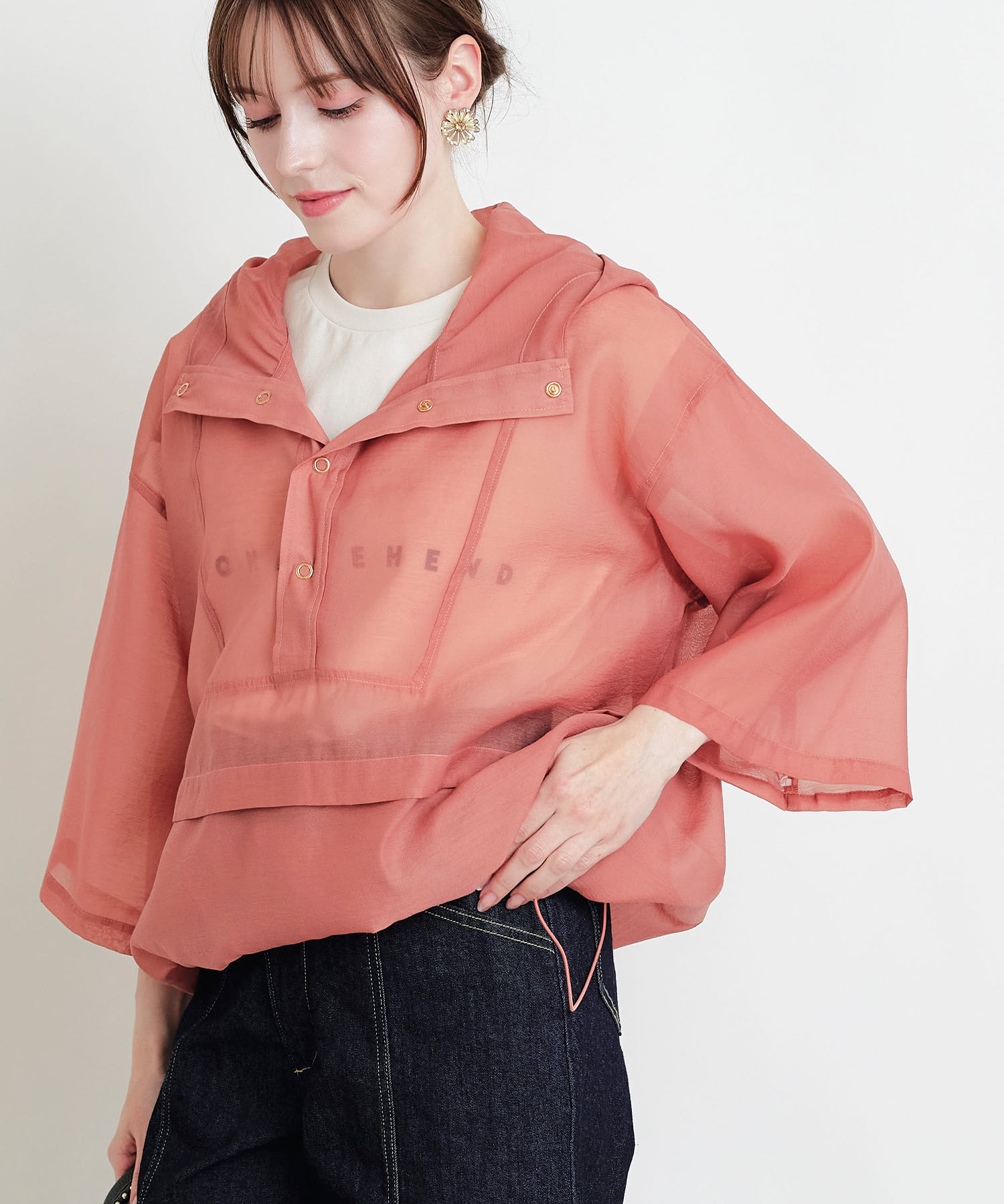 model：H164　着用サイズ：M　ライトグリーン