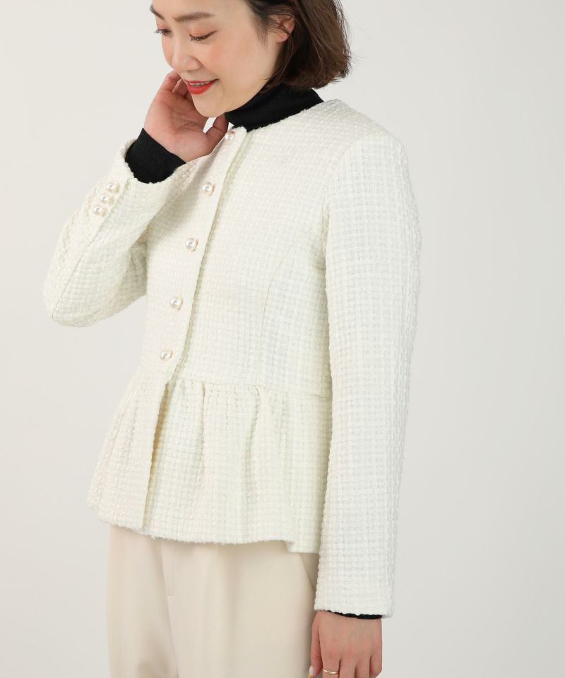 model：H164　着用サイズ：M　オフホワイト