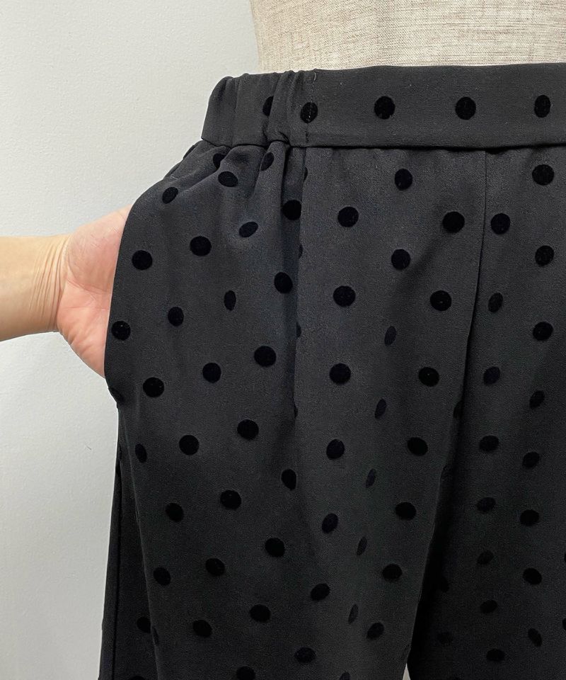 楽天市場】PICCIN PERLA フロッキードットストレッチパンツ