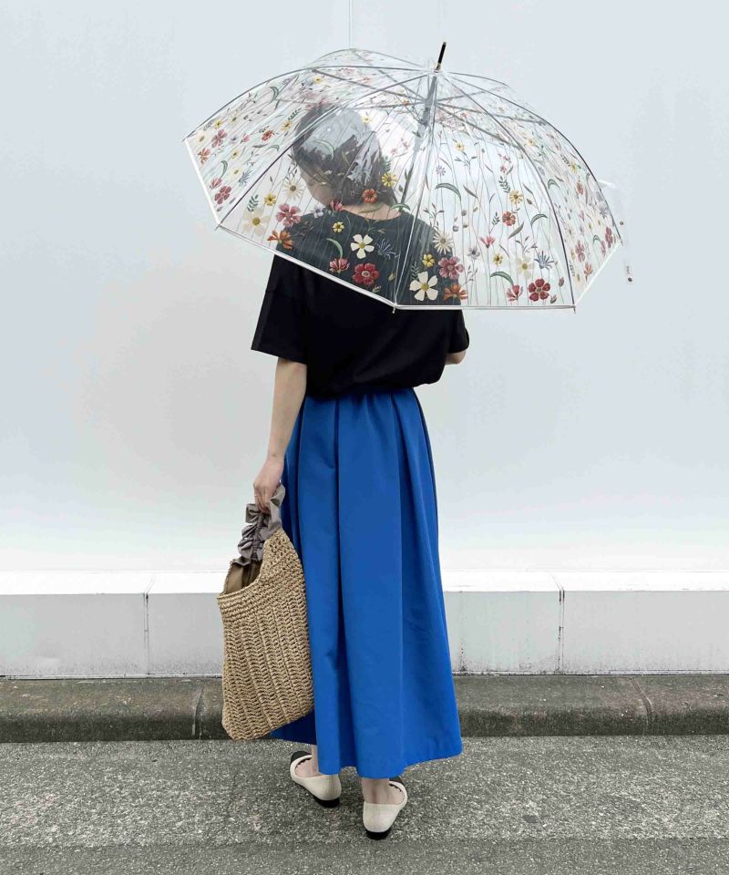 BPN 傘刺繍入り編み上げワンピース Wpc.]刺繍風アンブレラ 雨傘 ビニール傘 | PICCIN (ピッチン