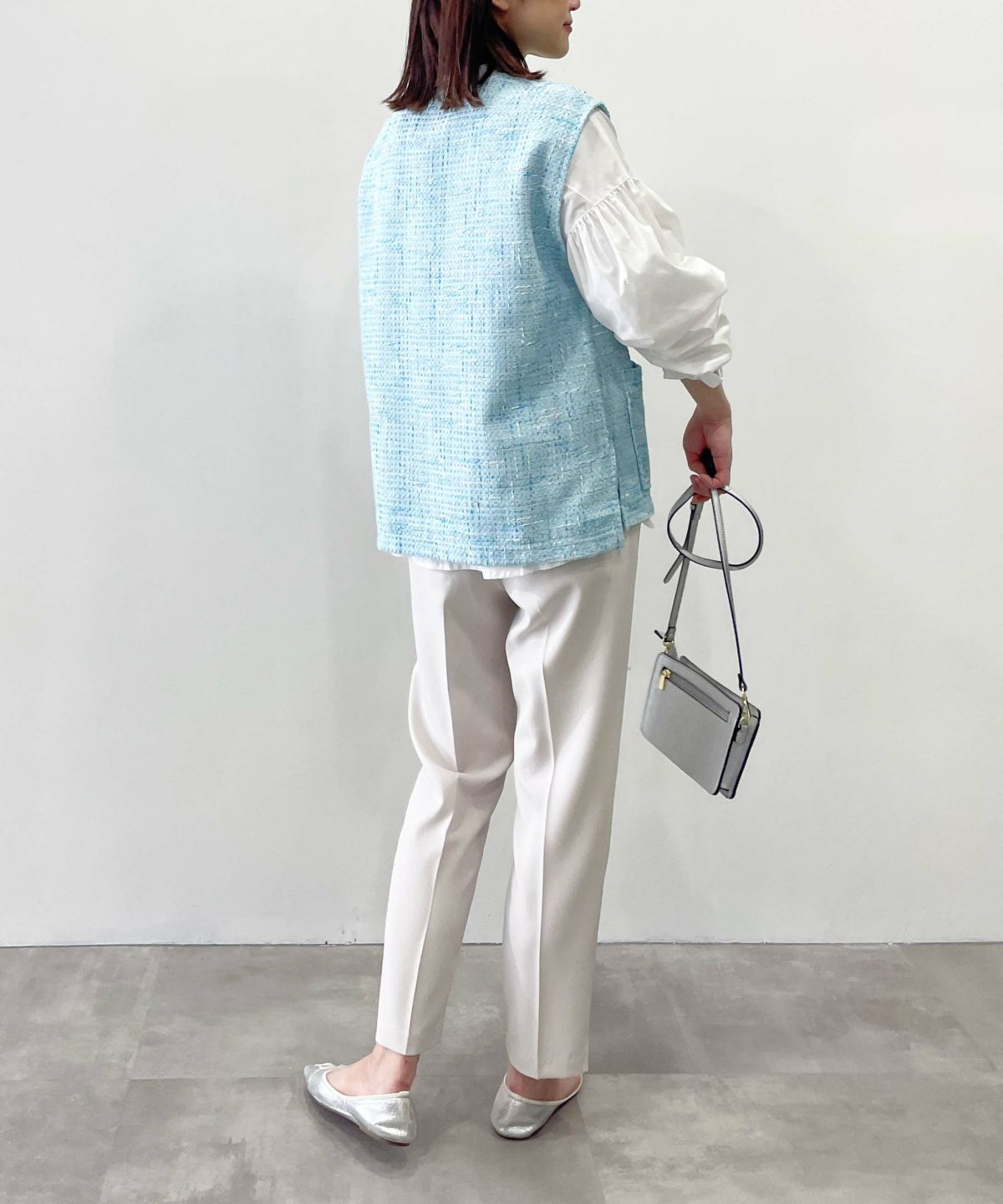 model：H164　着用サイズ：M　サックスブルー