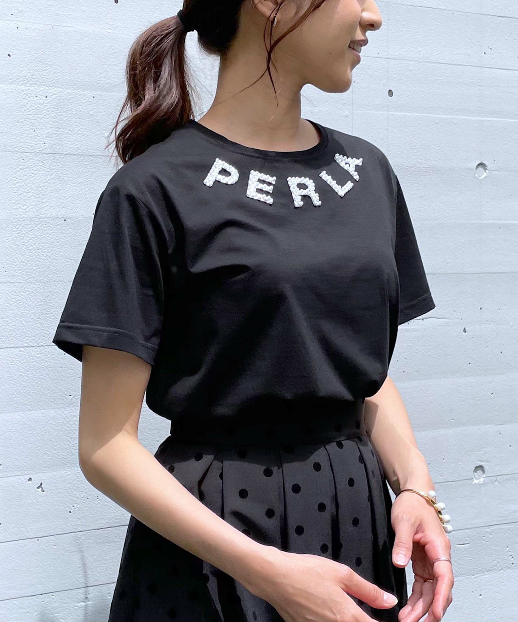 パールビーズ付きロゴプリントTシャツ | PICCIN (ピッチン) 公式通販