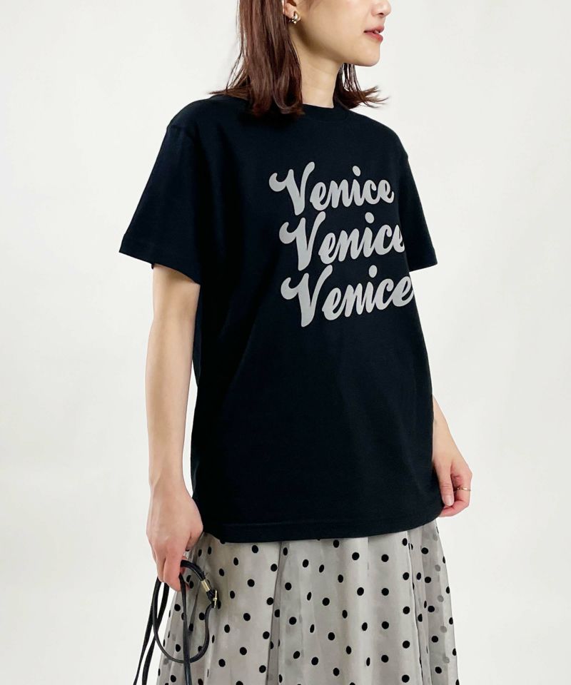 フロッキーロゴプリントTシャツ”Venice