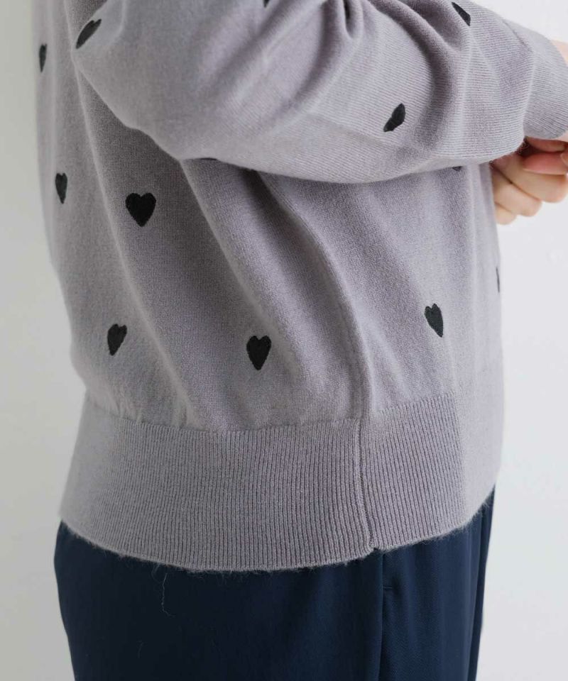 ハート刺繍クルーネックニット | PICCIN (ピッチン) 公式通販