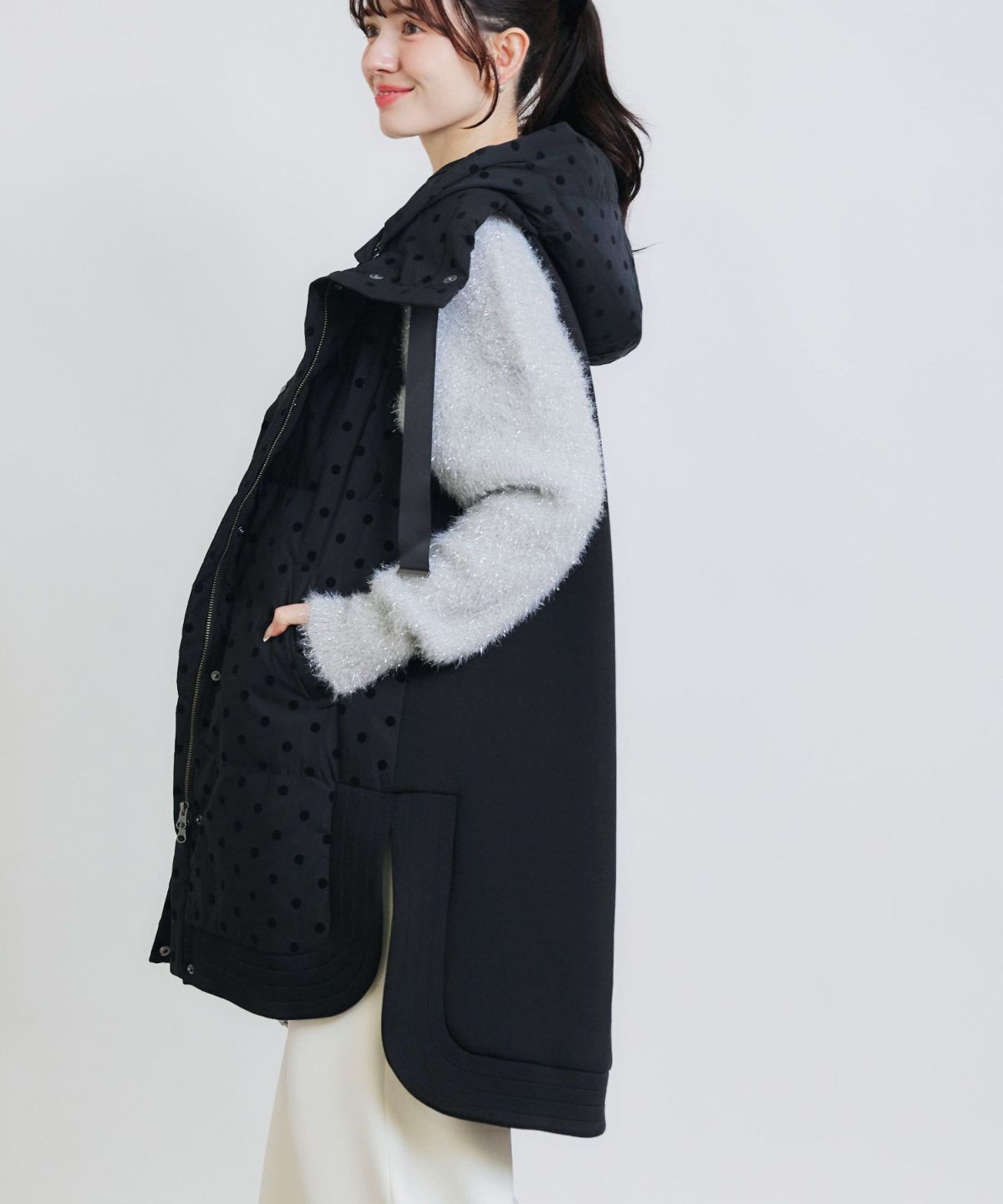 model：H155　着用サイズ：M　フードあり