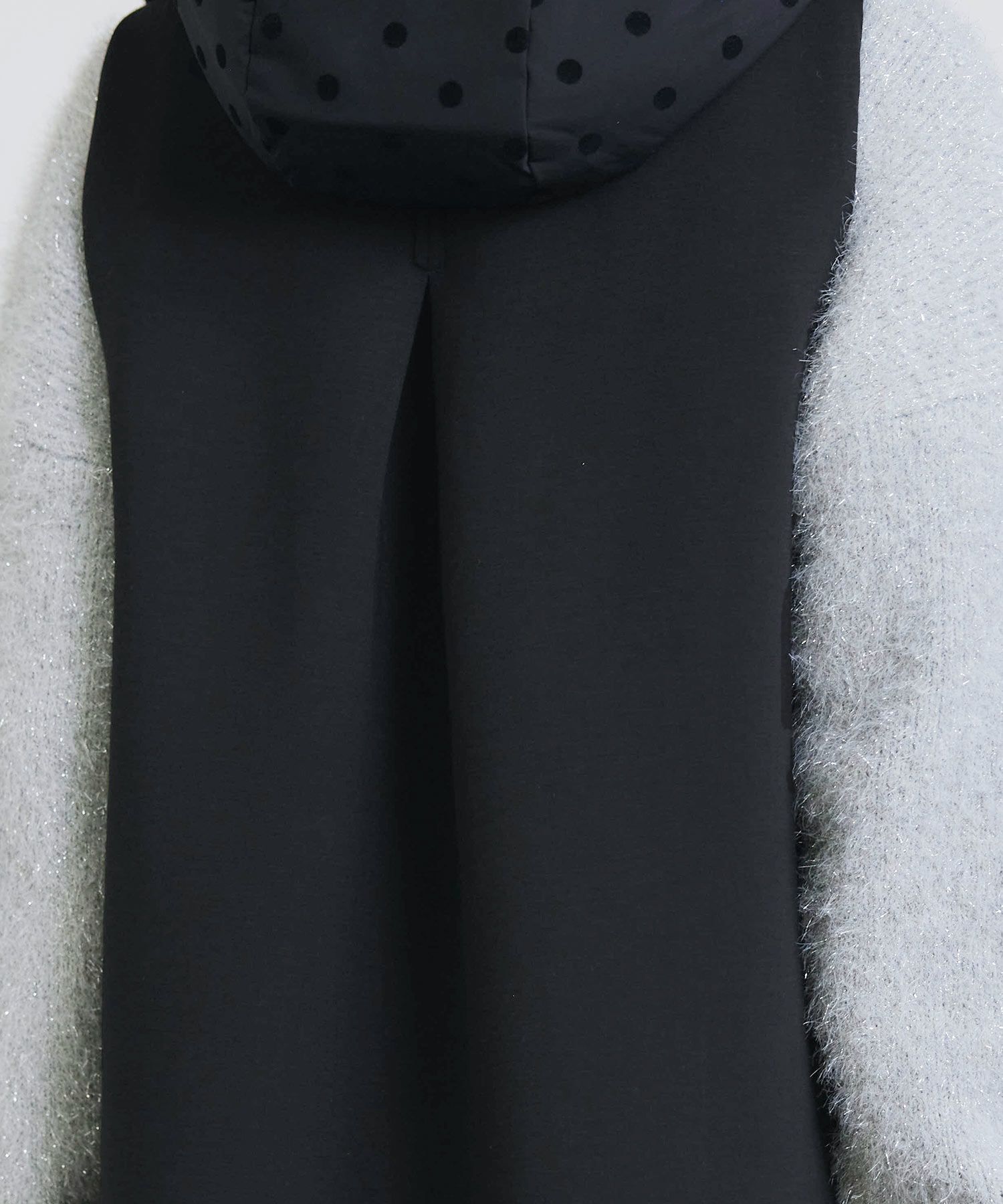 ダンボール切り替えフロッキードットロングダウンベスト | PICCIN