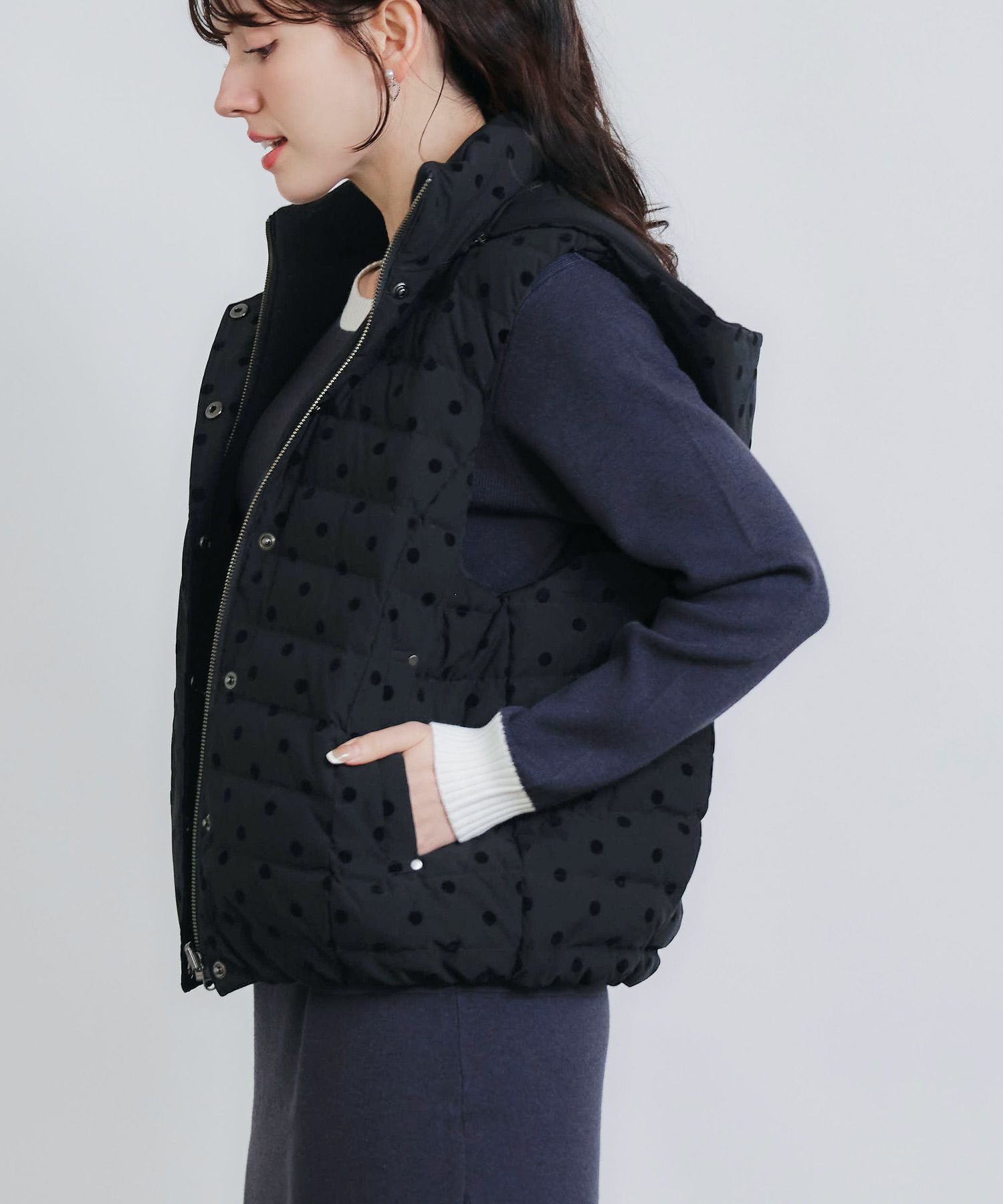 model：H155　着用サイズ：M　表　フードあり