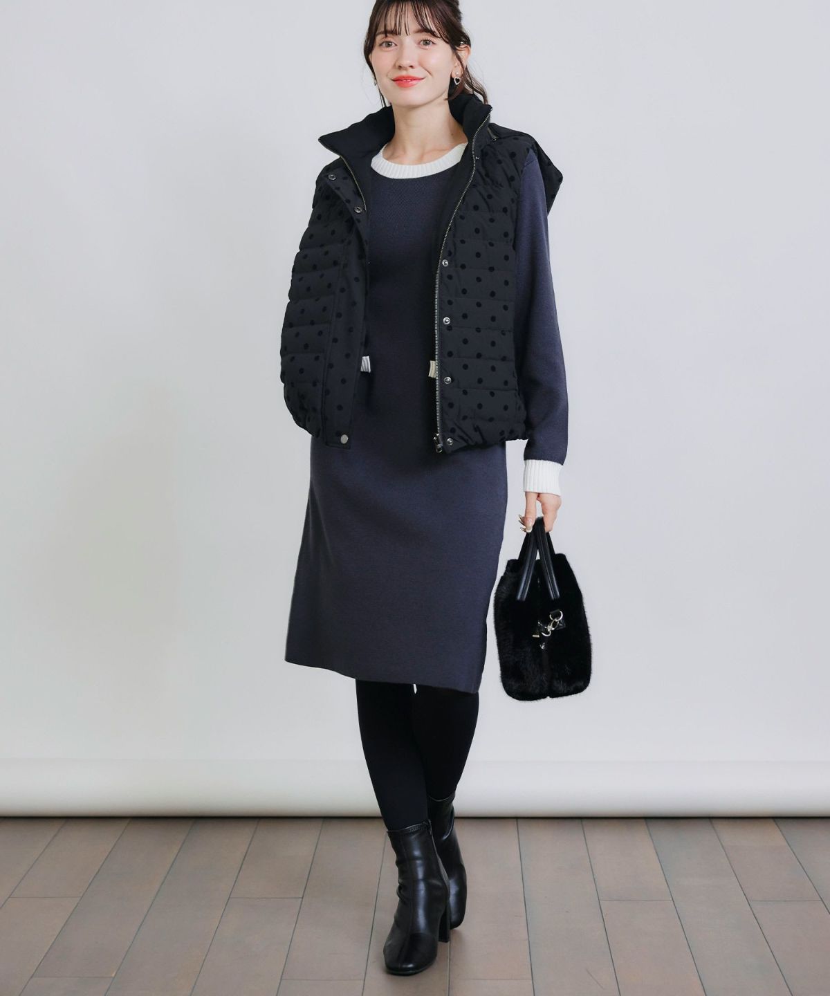 model：H155　着用サイズ：M　表　フードあり