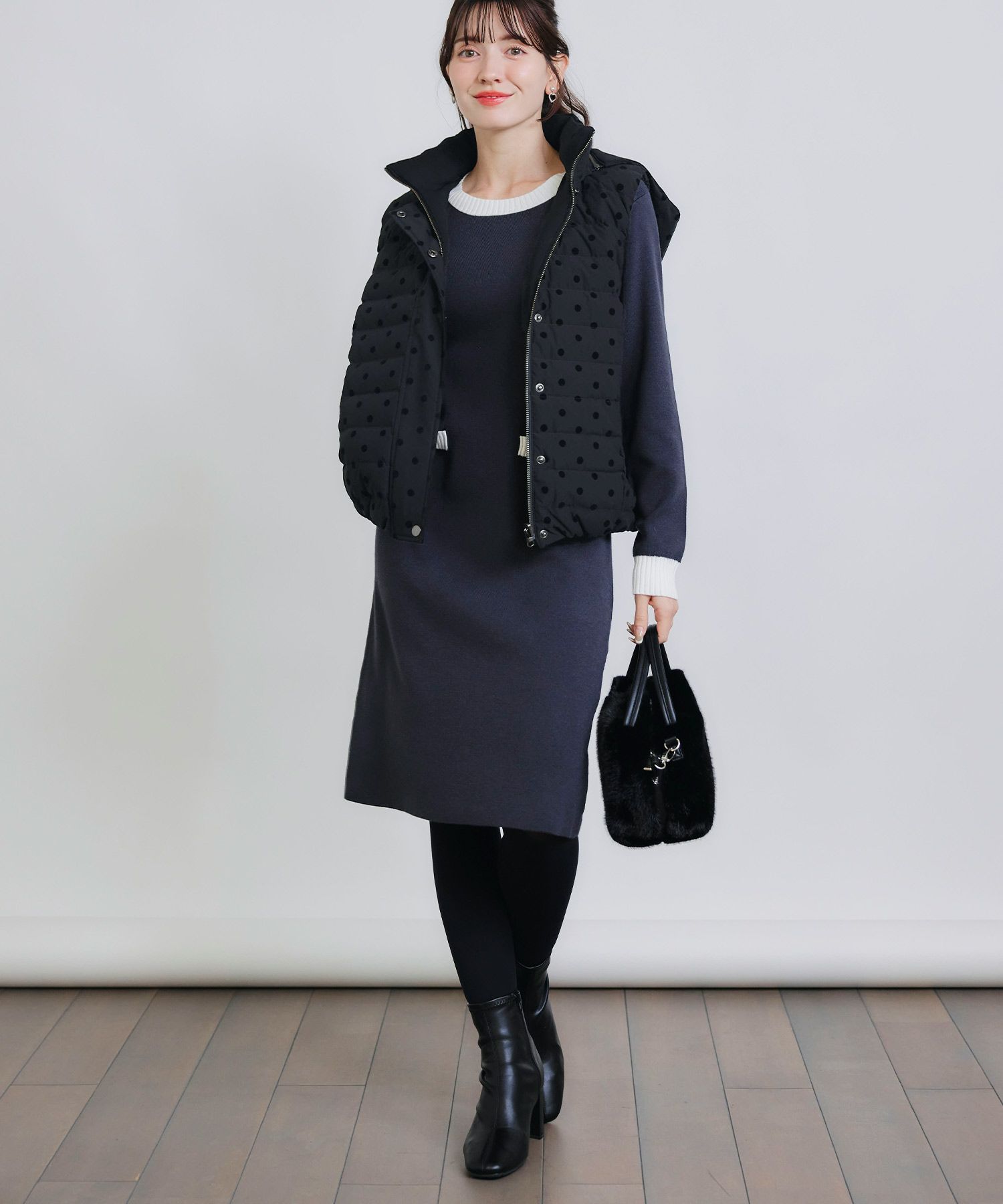 model：H155　着用サイズ：M　表　フードあり