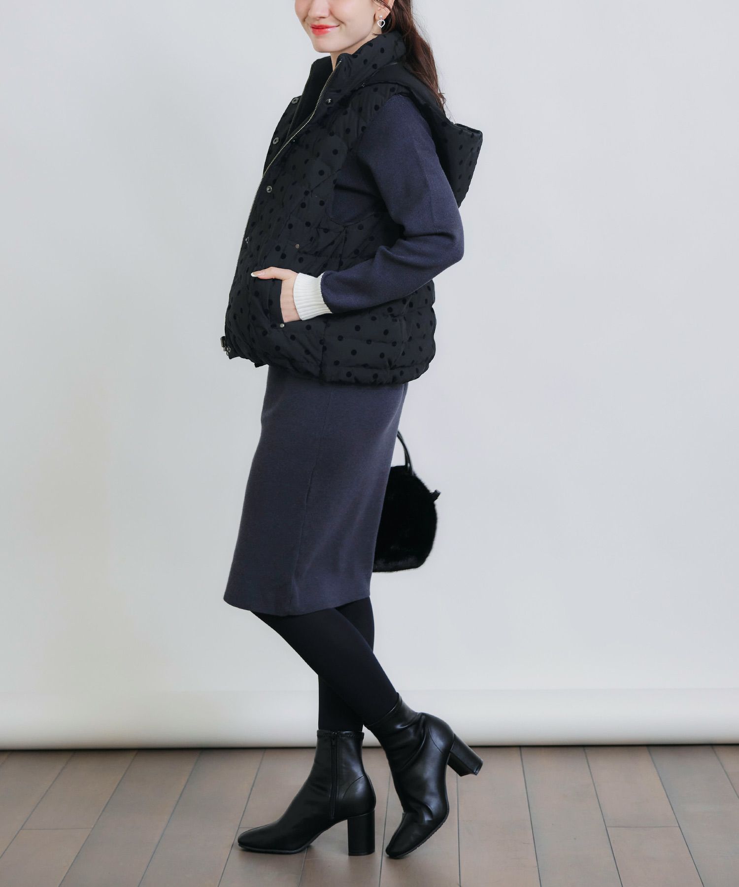 model：H155　着用サイズ：M　表　フードあり