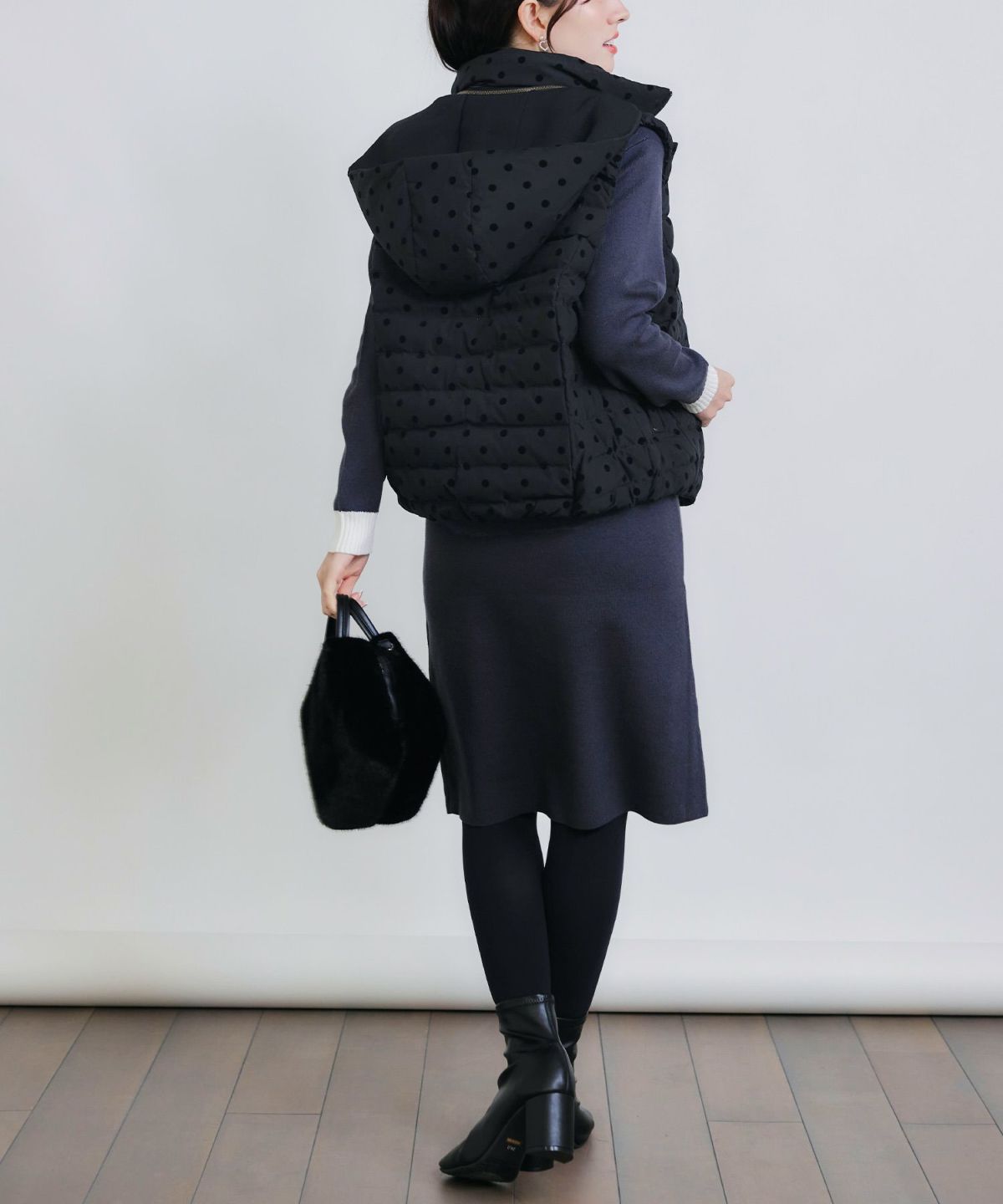 model：H155　着用サイズ：M　表　フードあり