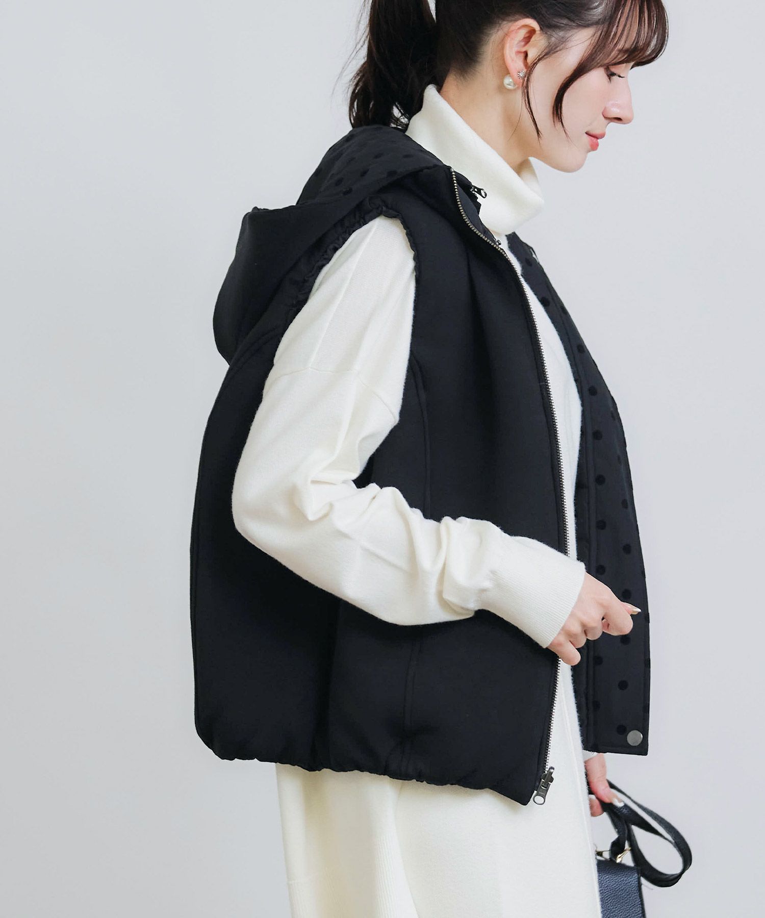 model：H155　着用サイズ：M　裏　フードあり