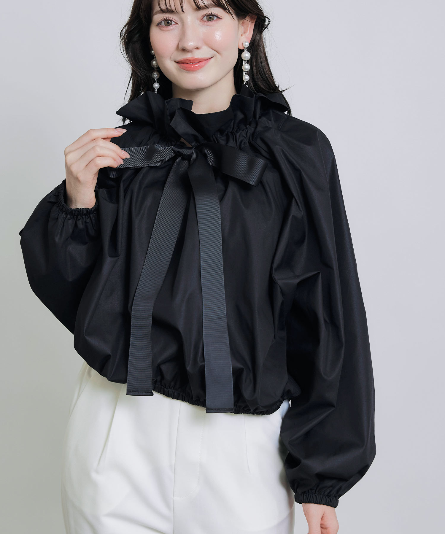 model：H155　着用サイズ：M　ブラック