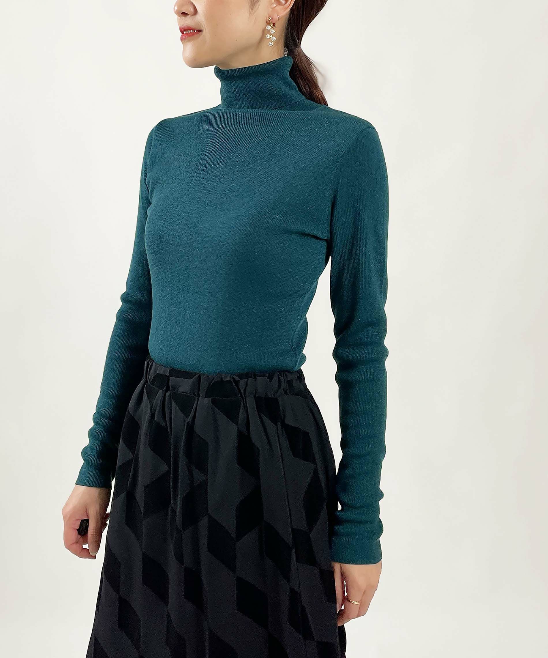 ピッコーネ　キラキララメニットチュニック カシミヤ100％ポイントカラーニット|スタジオピッコーネ - ゴルフ