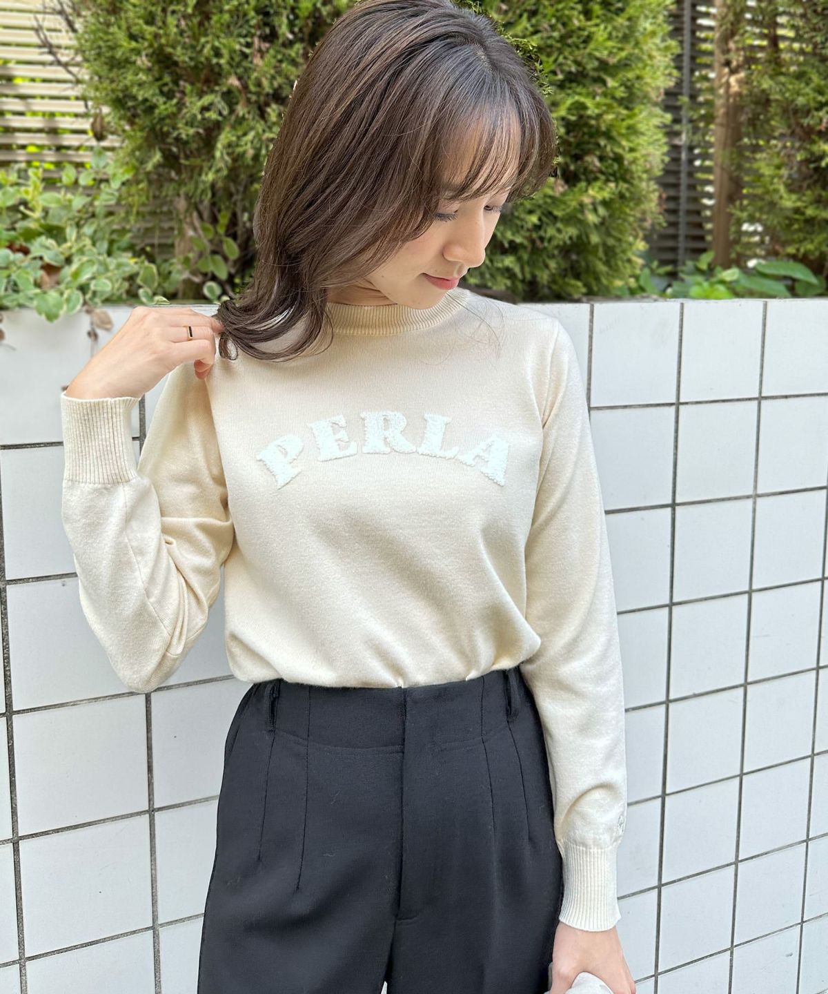 model：H162　着用サイズ：M　アイボリー