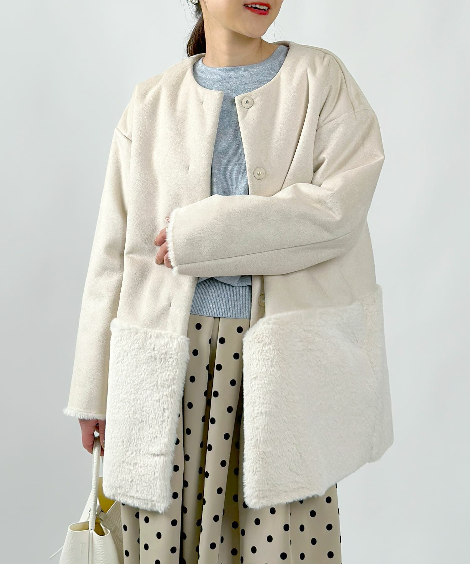 model：H164　着用サイズ：M　アイボリー