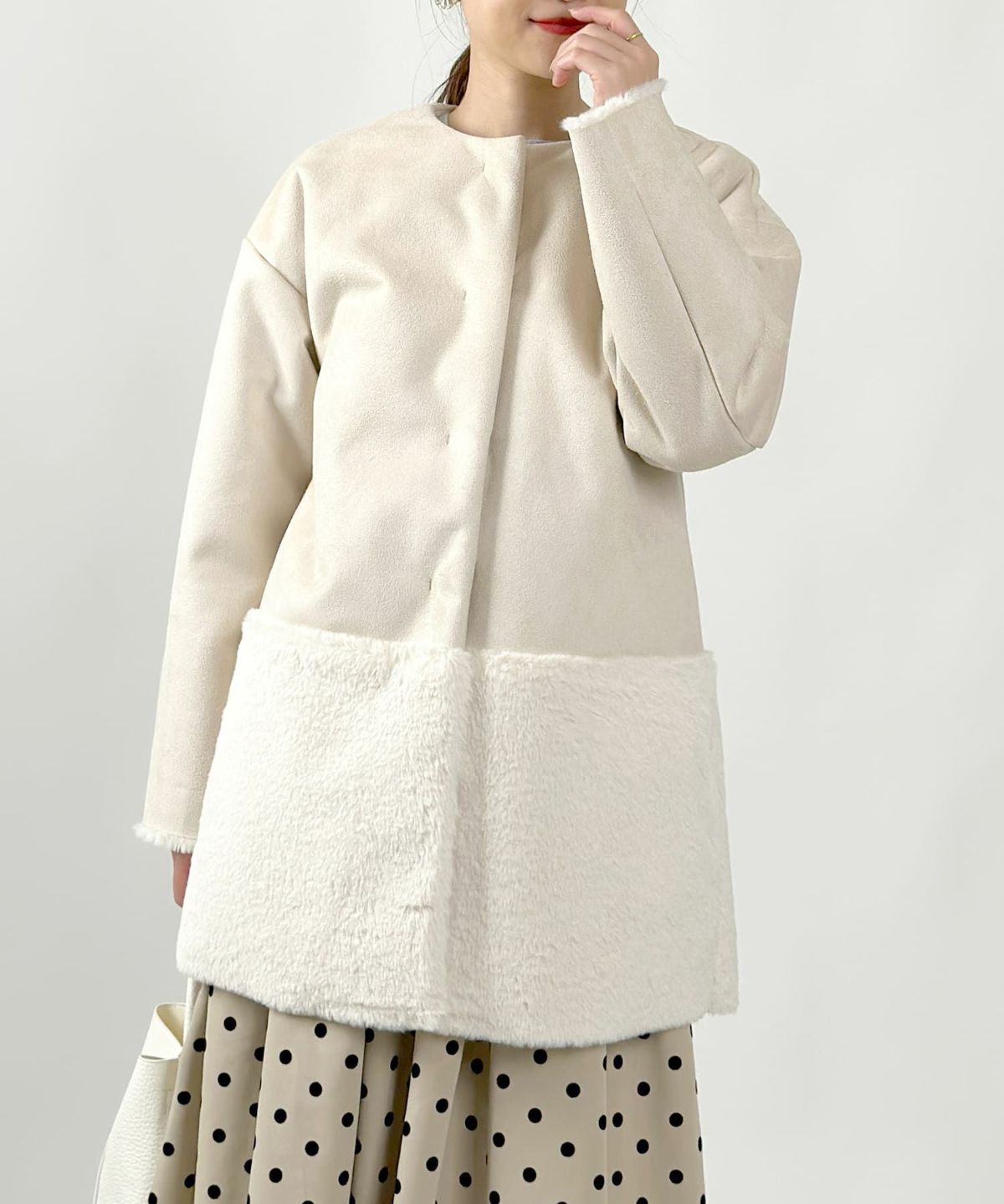 model：H164　着用サイズ：M　アイボリー