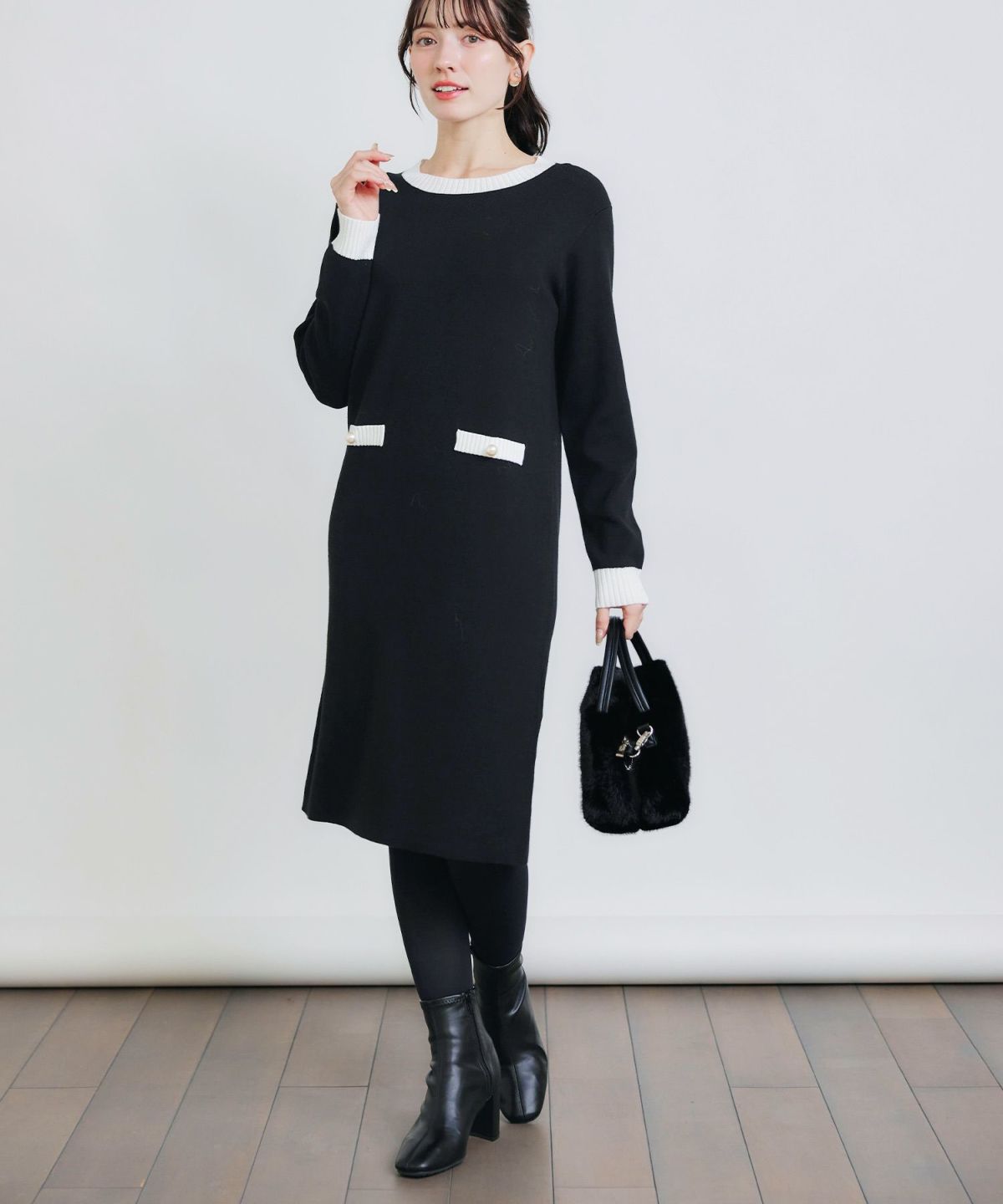 model：H155　着用サイズ：M　ブラック