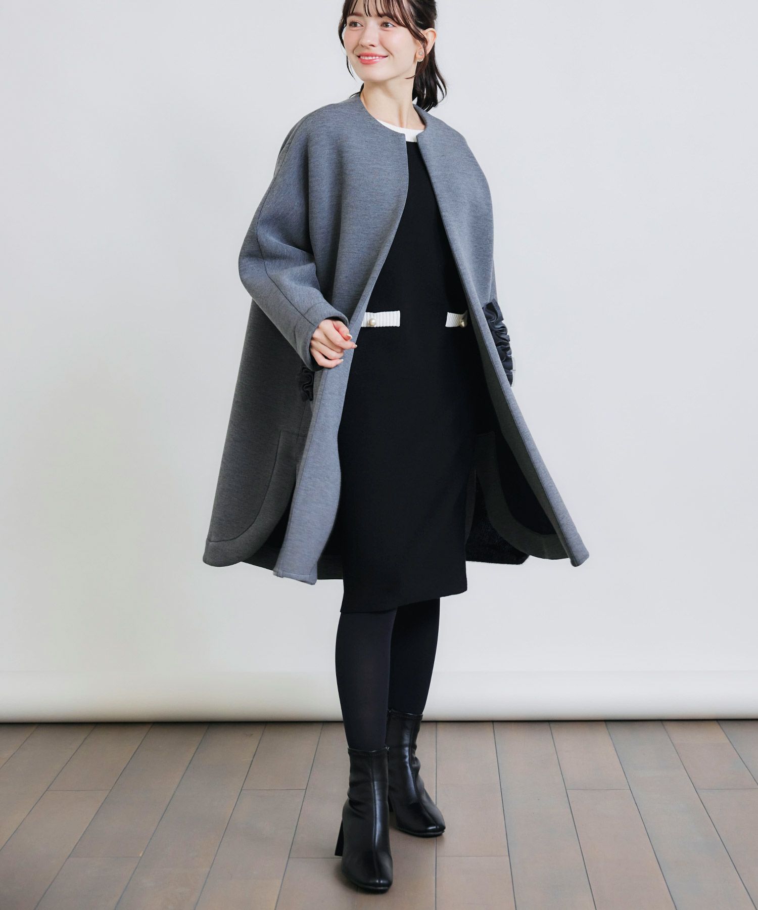 model：H155　着用サイズ：M　ブラック