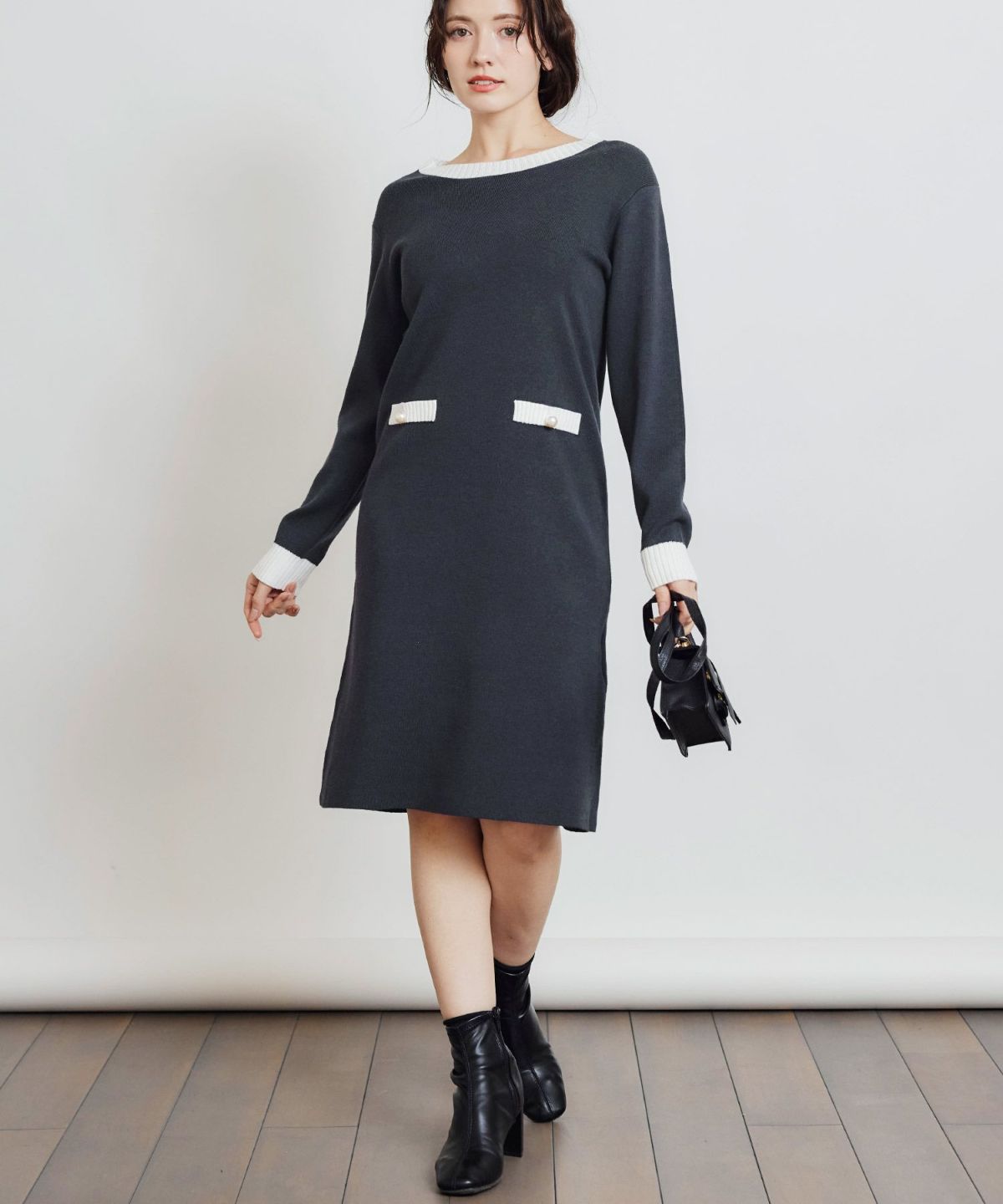 model：H155　着用サイズ：M　グレー