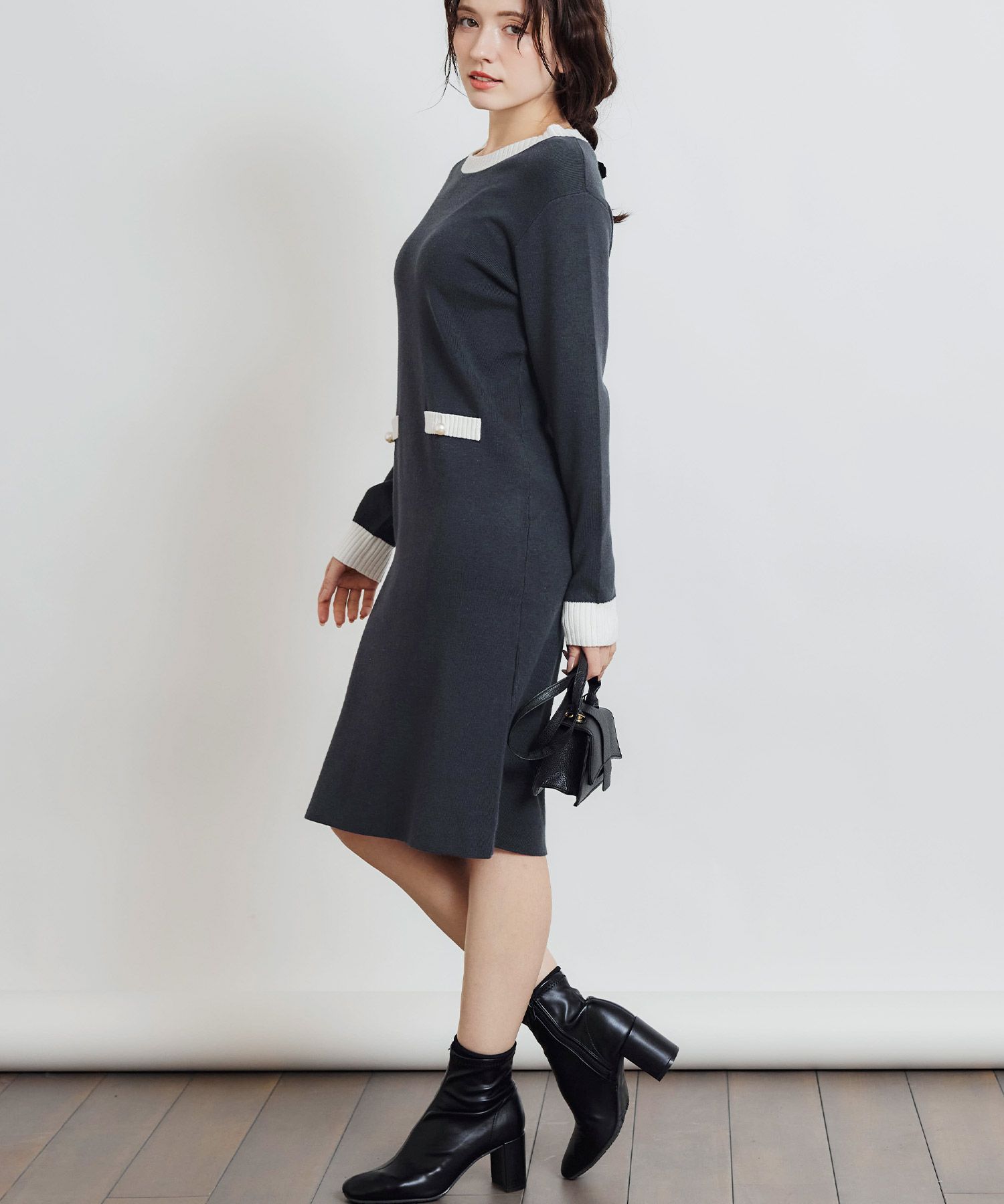 model：H155　着用サイズ：M　グレー