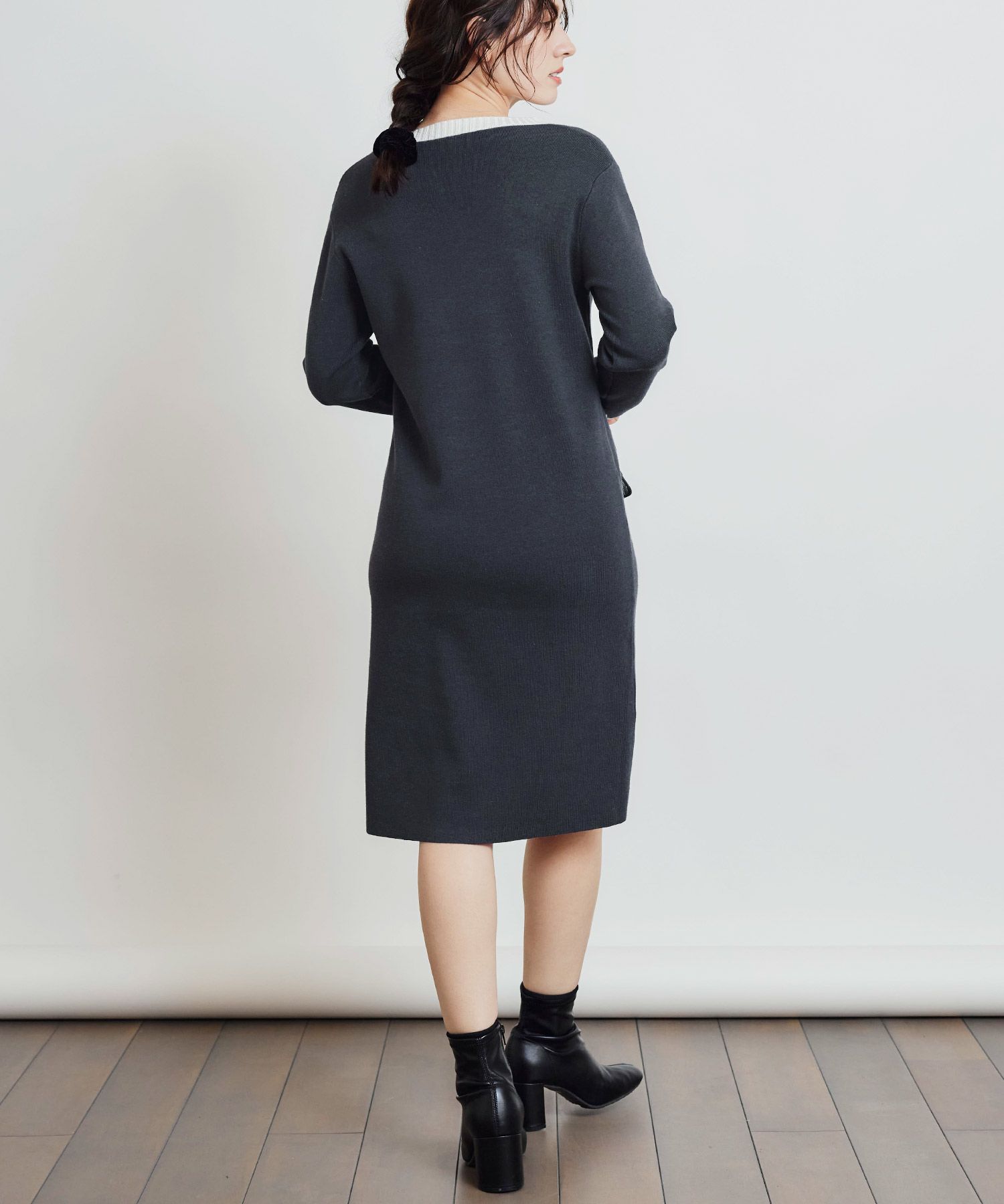 model：H155　着用サイズ：M　グレー