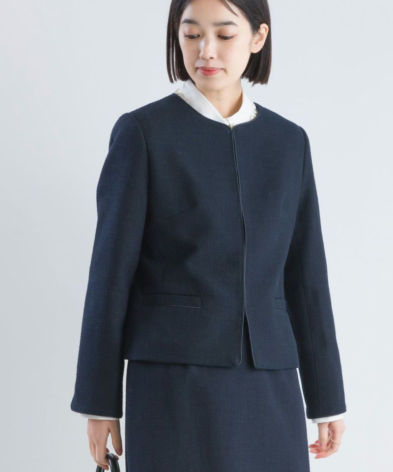 【セットアップ可能】綾織りツイードノーカラージャケット | PICCIN (ピッチン) 公式通販