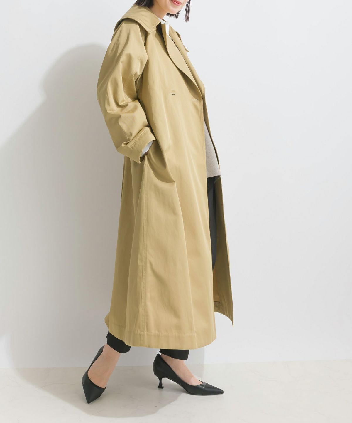 model：H162　着用サイズ：M　ベージュ