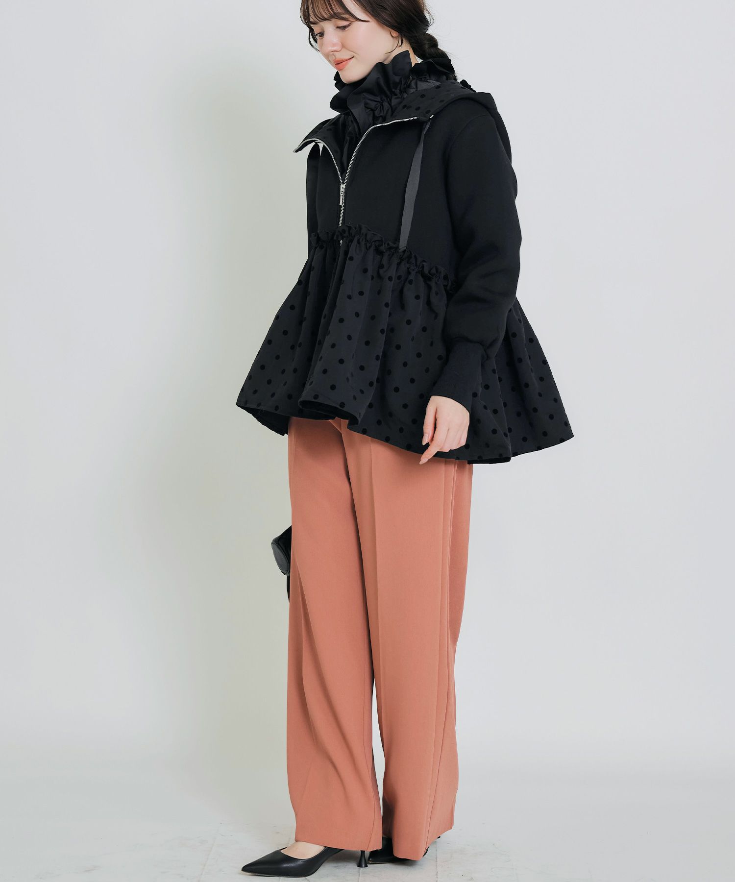 model：H155　着用サイズ：M　ブラック