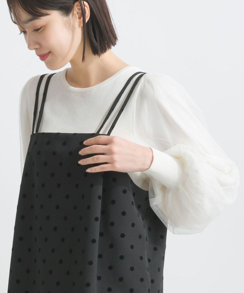 フロッキードットロングキャミワンピース | PICCIN (ピッチン