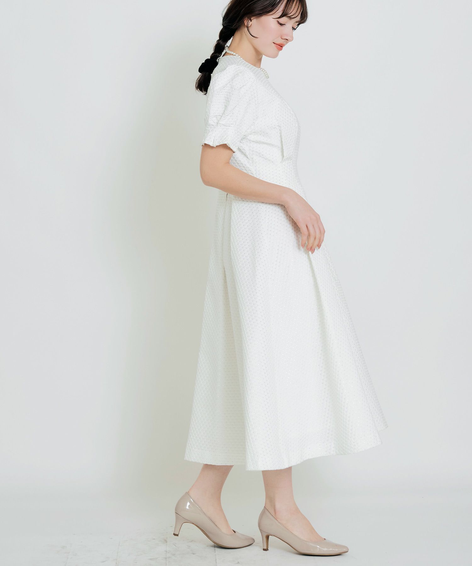 model：H155　着用サイズ：M　オフホワイト