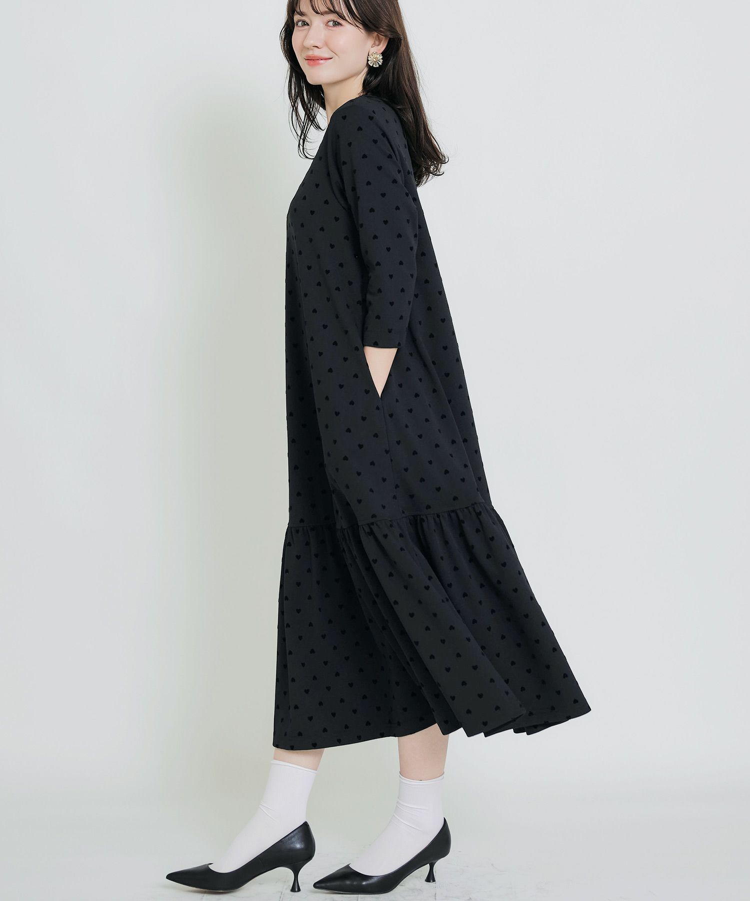 ハート柄フロッキーワンピース | PICCIN (ピッチン) 公式通販