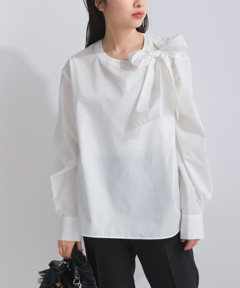 ショルダーリボンシフォンブラウス ショルダーリボンシフォンブラウス – poláura OFFICIAL ONLINE STORE
