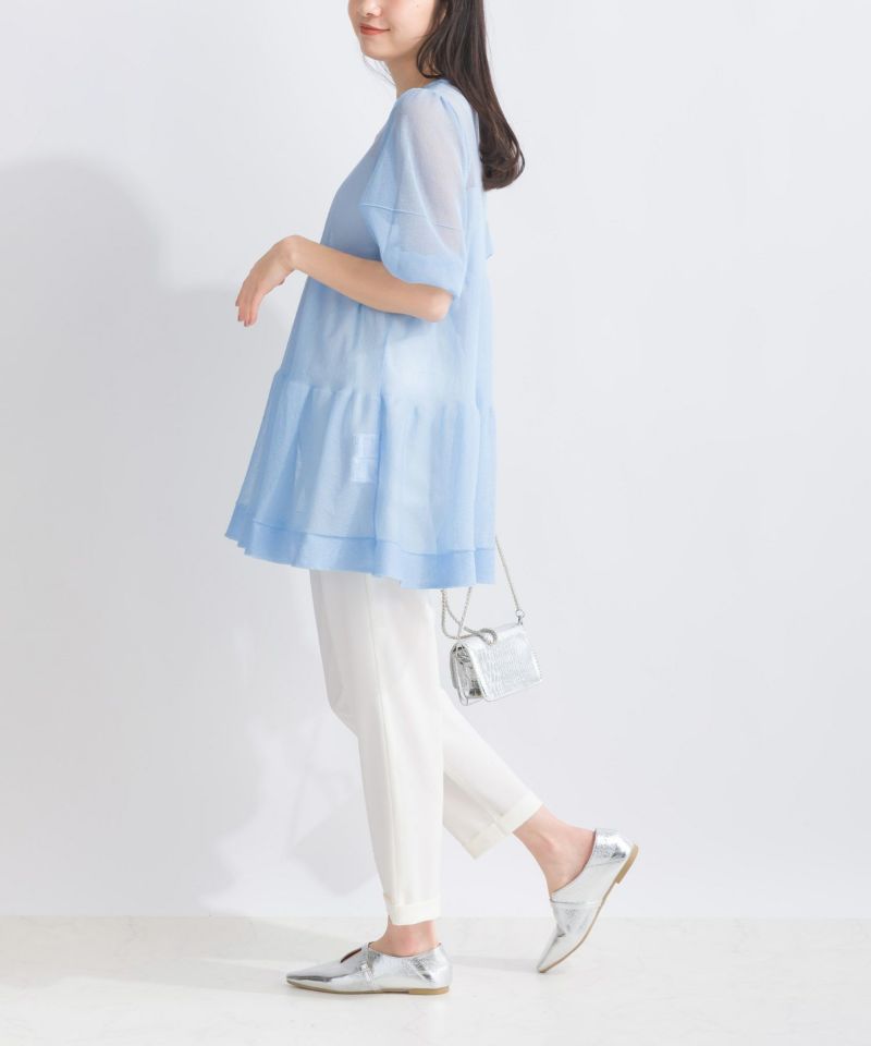 model：157cm　着用サイズ：M　ブルー